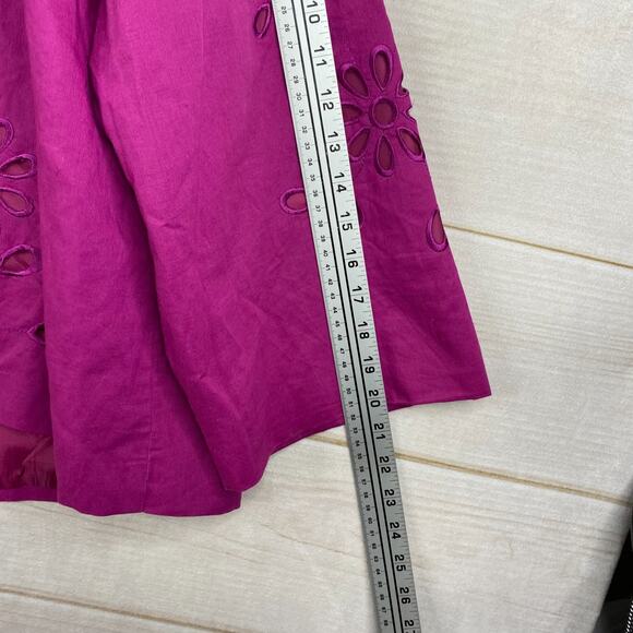 Trenz by Theresa Renz Linen Jacket Womens 3X Pink Cut Out Open Front Lined Vtg - Picture 2 of 8